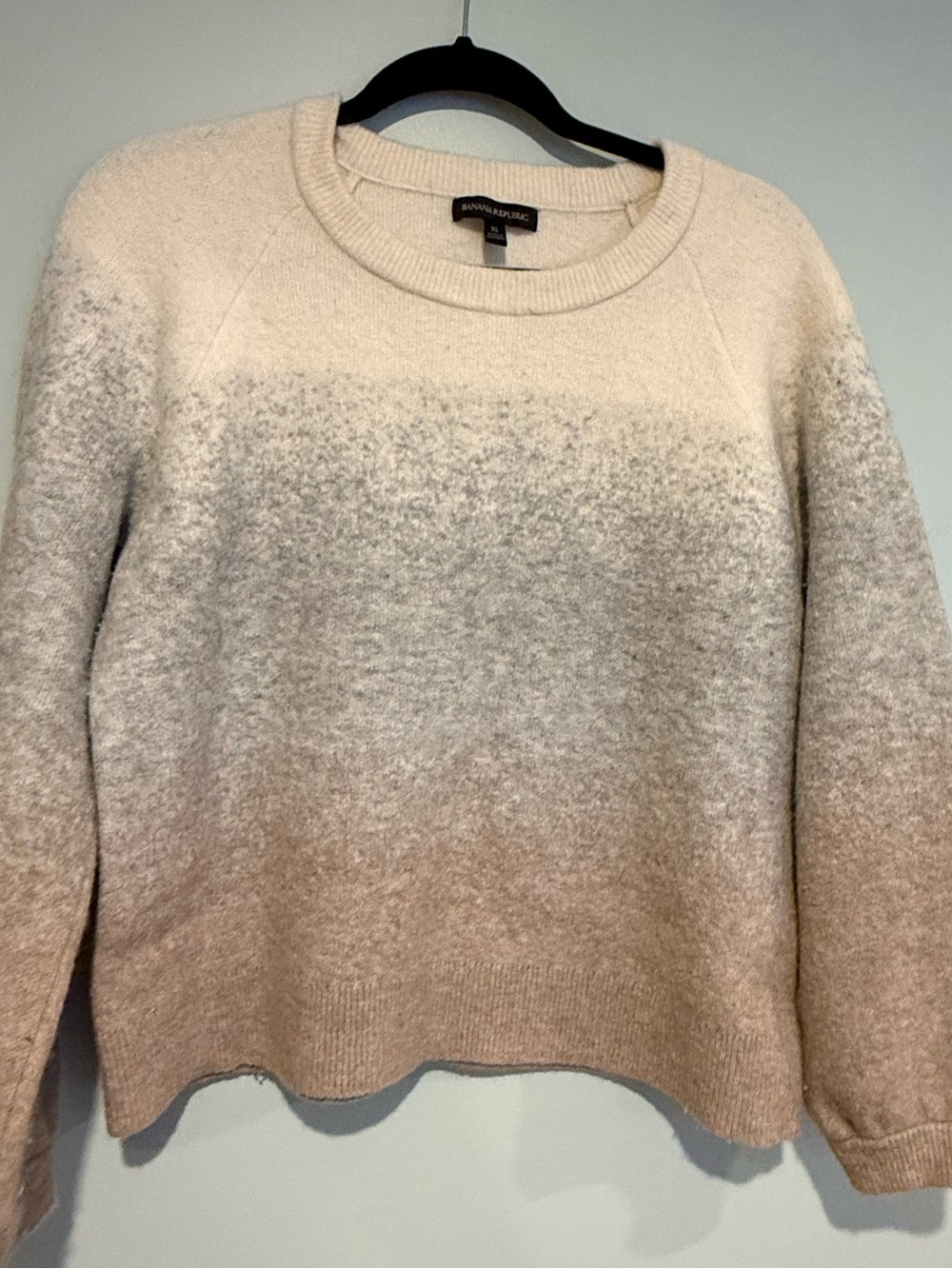 Banana Republic Cream to Taupe Ombre Crewneck Sweater